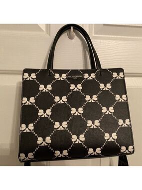 NWT Karl Lagerfeld Paris Maybelle Tote Bag Black White Logo MSRP $198